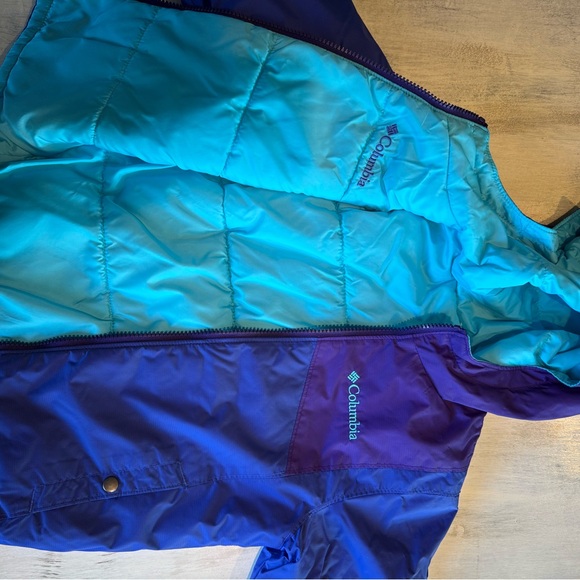 Girls Like New 5/6 XXS Purple Columbia Snowsuit with Reversible Snow Jacket - Picture 2 of 5